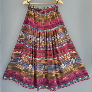 Vintage Escada Southwest Style Maxi / Midi Wool Skirt - Size 8